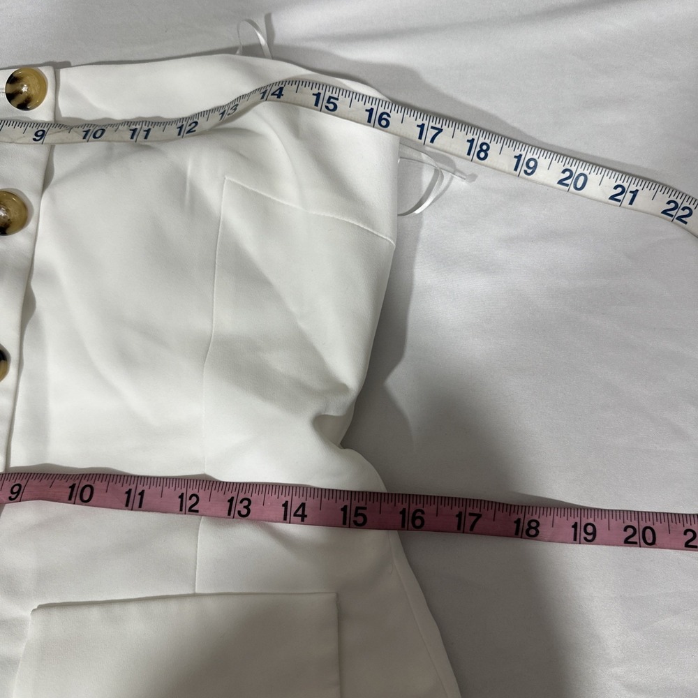 NEW $277 AMANDA UPRICHARD [ Medium ]‎ Yadira Strapless Jumpsuit White #J2030 - Picture 4 of 16